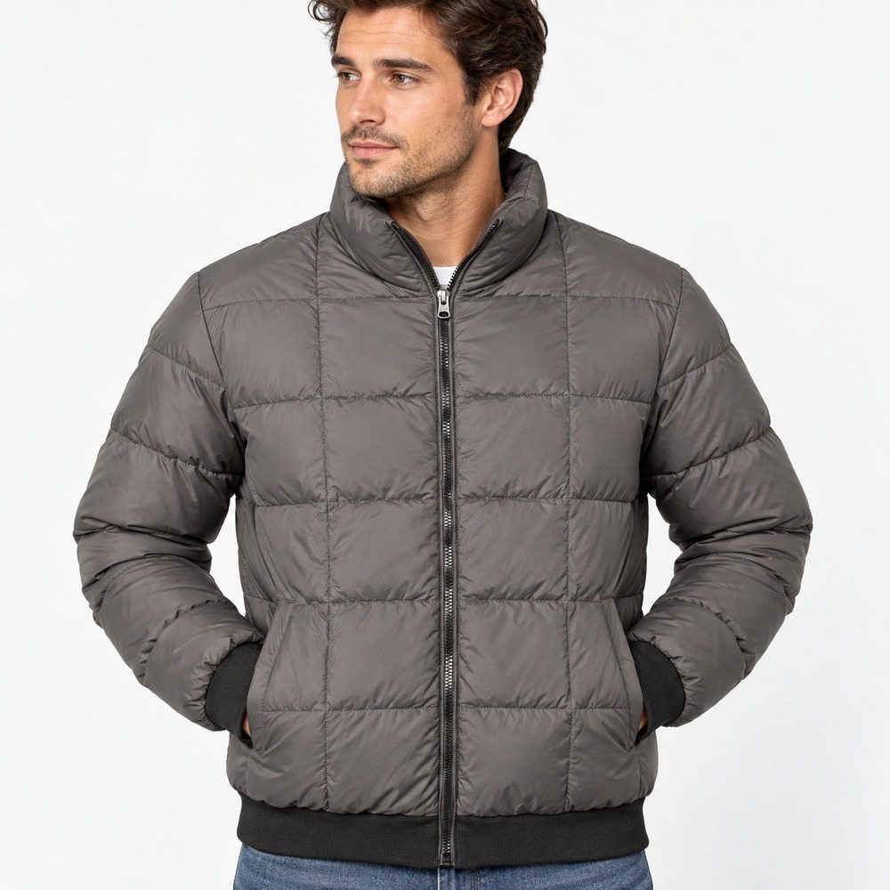 Yosemite James Perse Performance Puffer Jacket Gray Quilted Full Zip Mens 5